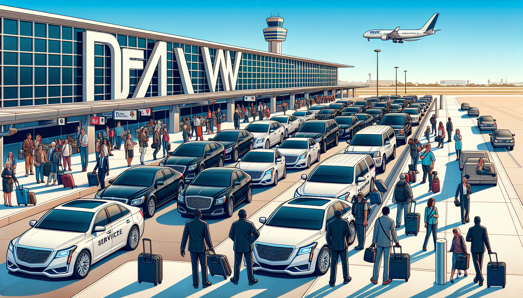 Airport car service DFW by Dallas DFW Airport Limo and Car Service (DACL) offers taxi rental, black car service, shuttle rental at DFW Airport, party bus rental, wedding limo rental, and sports event transportation in Arlington, TX, and downtown Dallas areas.